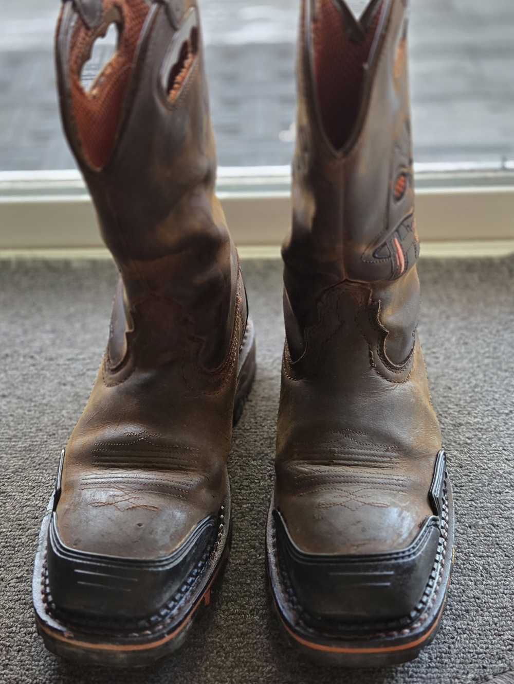 Cody James Skull Composite Toe Men's Brown Leather Work Cowboy Boots